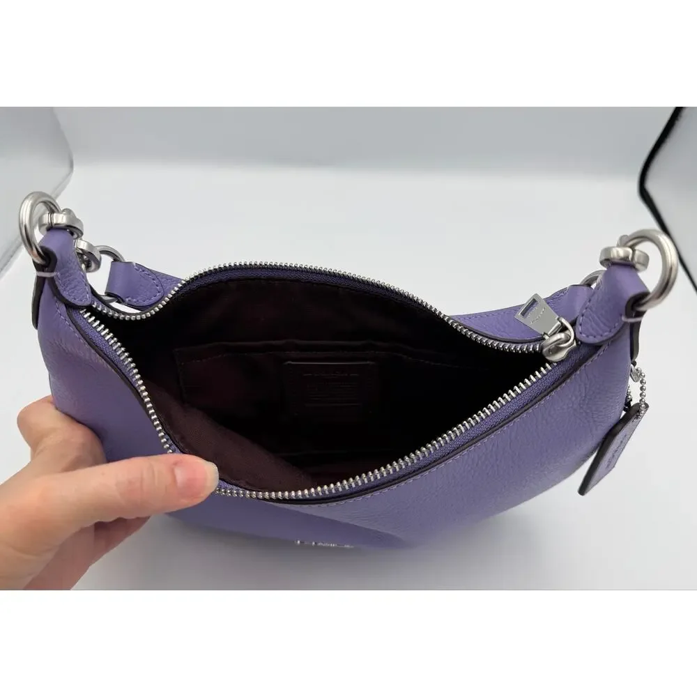 Coach Payton Hobo “Light Violet/Ice Purple” (2022) Pebbled Leather Shoulder Bag
